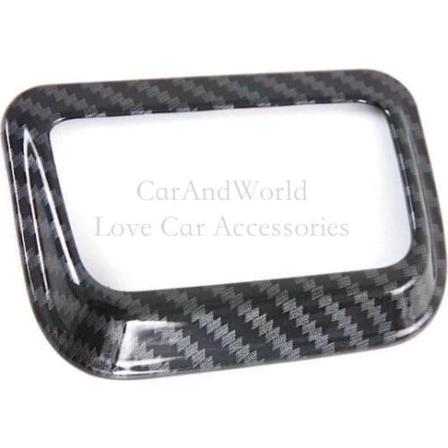 For KIA Optima K5 2020 2021 Left Middle Console Headlights Switch Button Adjust Frame Cover Trims Carbon Fiber Car Accessories