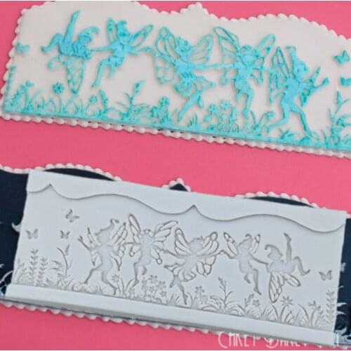 Fairy Border Moulds Fondant Cake Decorating Tools Silicone Mold Sugarcraft Chocolate Baking Tools for Cakes Gumpaste Form