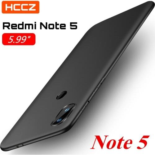 HCCZ Redmi Note 5 Matte Pure Color Soft Silicone Case for Xiaomi Redmi Note 5 Global version Protective Case Cover High Quality