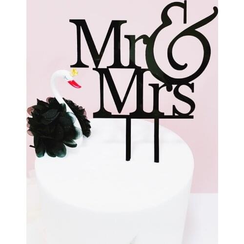 Ins New Mr&Mrs Wedding Cake Topper Acrylic Bride To Be Cupcake Topper for Bridal Shower Engaged Wedding Party Cake Decorations