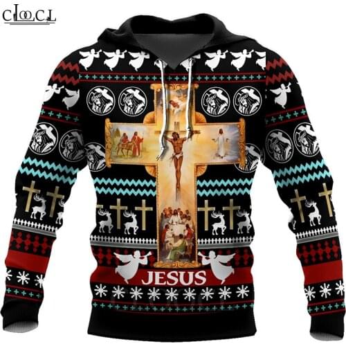 HX Fashion Men Women Casual Streetwear Newest Christian Jesus Catholic Hoodies 3D Print Hooded Pullover Tops Drop Shipping