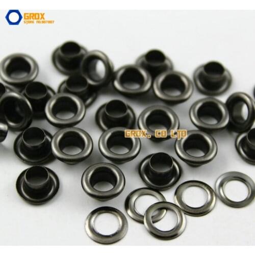 1000 Set 8*4*4mm (Outer diameter * Inner diameter * Height) Gunmetal Round Eyelet Grommet