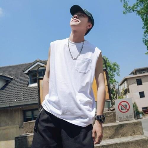 Summer Mens T-shirt Sleeveless Waistcoat Loose Casual Sports Vest Running Fitness Training Clothes Men Sweatshirt Mens T Shirts