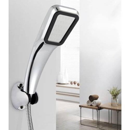 300 Holes Shower Head High Pressure Adjustable Nuzzle Water Saving Filter Spray Stop Button Switch Bath Pressurized Sprinklers