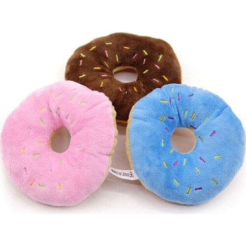 New Interesting and Cute Plush Donut Bread Toy Plush Toy Cream Donut Pet Sounding Dog Toy