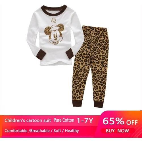 Autumn Winter Mickey Minnie Kids Girls Boys Clothes Baby Pajamas Long Sleeved Cartoon Childrens Edward Sleepwear