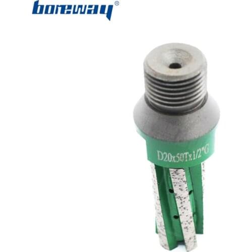 Boreway Supply A Piece of D20*50T*1/2"G Diamond Milling Cutters With Strengthen Bottom For Processing Stone Basin
