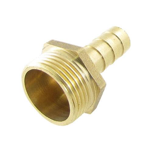 25.7mm Thread 12mm Air Hose Barb Fitting Straight Brass Coupling Adapter