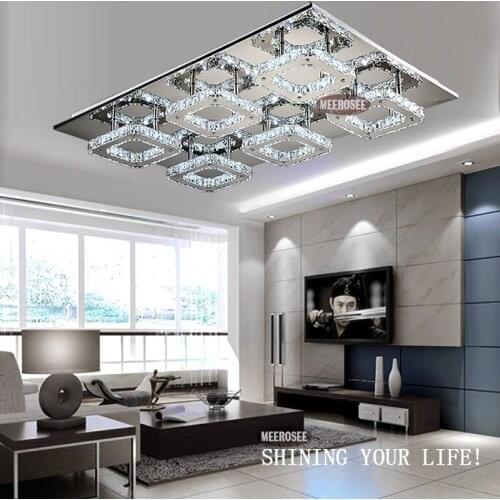 Square Luxury Chandelier Lighting lampara techo Living Room Lighting Crystal Lamp Lustres Luminaires for Hotel Restaurant