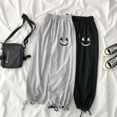 HOUZHOU Gray Sports Harem Pants Joggers Women Oversize High Waist Korean Fashion Casual Black Trousers Unisex Loose Sweatpants