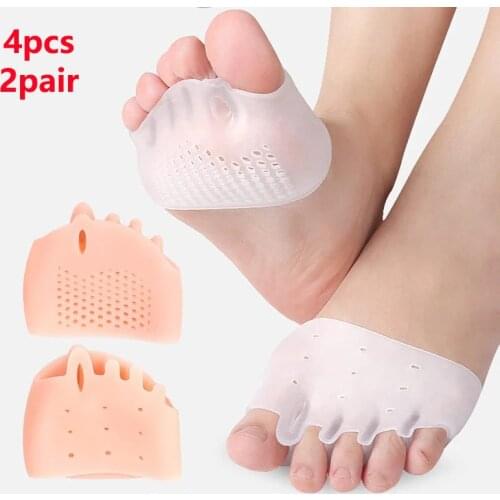 Silicone Forefoot Pads Toe Separator Cushion Pad Pain Relief Shoes Insoles Finger Toe Hallux Valgus Corrector Gel Pads Foot Care