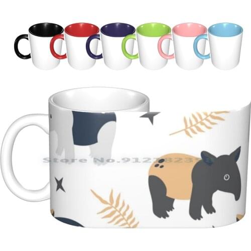 Cute Tapir Ceramic Mugs Coffee Cups Milk Tea Mug Abstract Animal Baby Baby Shower Backdrop Background Beauty Cartoon Character