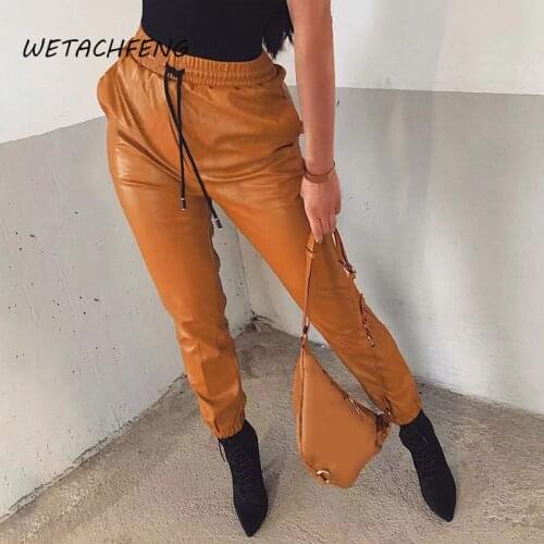 Женские кожаные брюки Wetachfeng China At AliExpress