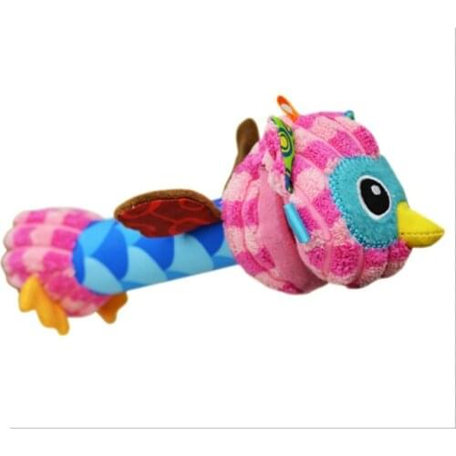 1 piece owl Sozzy Soft Baby Plush Toy Safe Distorting Mirror Squeaker Crinkle Sound Multicolor Cute Animal design