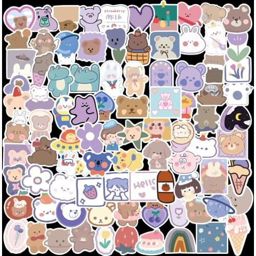 10/90pcs Cartoon Cute Girls Kawaii Sticker for Children Toy Guitar Luggage Skateboard Motorcycle Helmet Aesthetic Decal Sticker