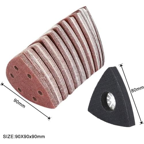 101pcs/Set 60-240 Grit Triangle Sanding Sheets Paper W/ Sander Grinder Plate Bond With Disc 90mm Triangular Sand Paper