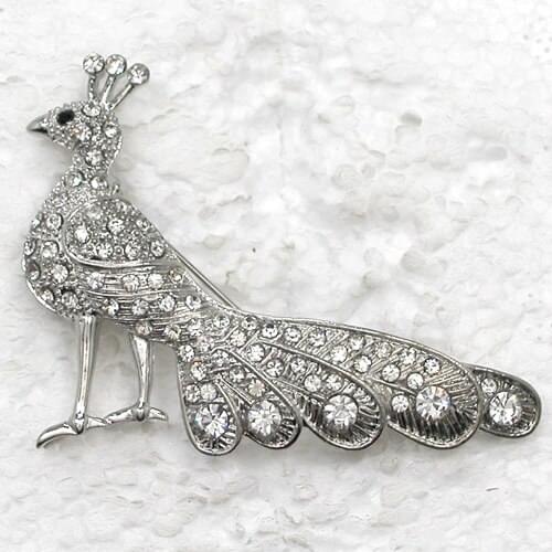 12pcs/lot Wholesale Fashion brooch Peacock Rhinestone Enamel Pin brooches C101999
