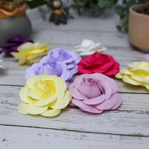 20 pieces Artificial Camellia Rose Silk Flower Heads DIY Wedding DIY Bridal hair clip dress shoe Garland craft flowers D46