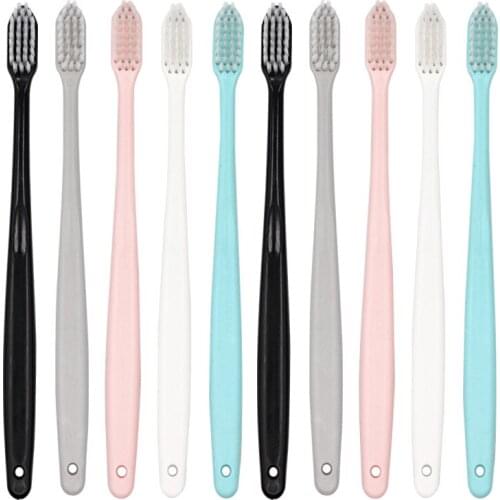 20pcs Toothbrush Soft Adult Bamboo Charcoal Deep Cleaning Teeth Whitening Nano Brush Antibacterial Reusable Oral Care Tool