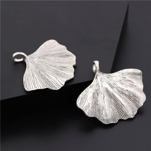 3pcs Silver Color Color Ginkgo Biloba Leaf Charms Jewelry Finding DIY Handmade Craft A212