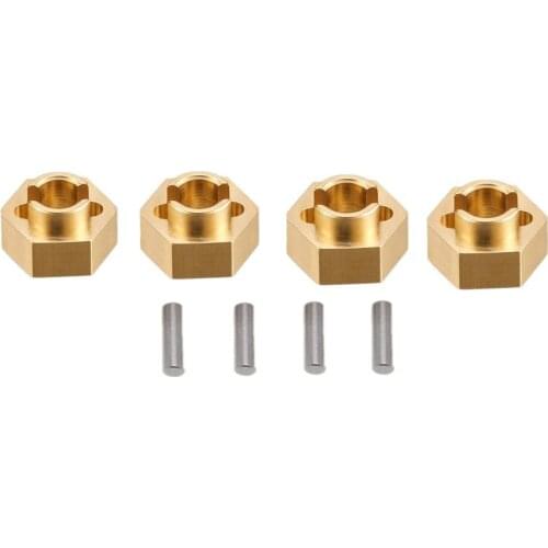 4Pcs Heavy Duty Brass Wheel Hex Adapter Balance Weight for AXIAL SCX24 90081 Upgrades 1/24 RC Crawler Car Parts