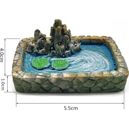 4 Pack Fairy Garden Miniature Pond Ornaments for Micro Landscape Decoration
