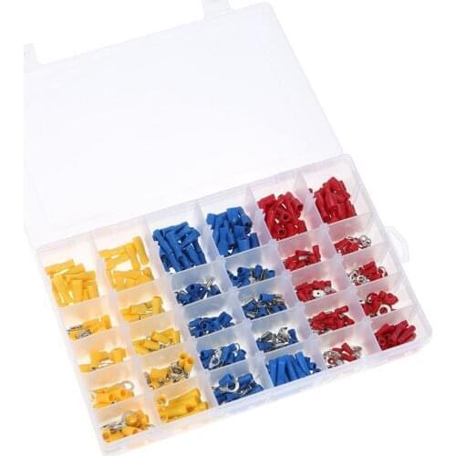 480PCS Insulation Cable Lugs With Box, Electrical Male Female Wire Cable Connector Fittings Kit Terminals Clamp Blade Sock