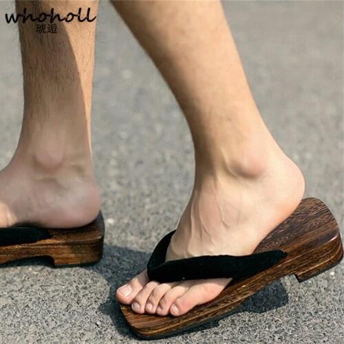 Anime Demon Slayer Kamado Tanjirou Geta Shoes Cosplay Costumes Japanese Wooden Clogs Kimono slippers Shoes Man Flip-flops