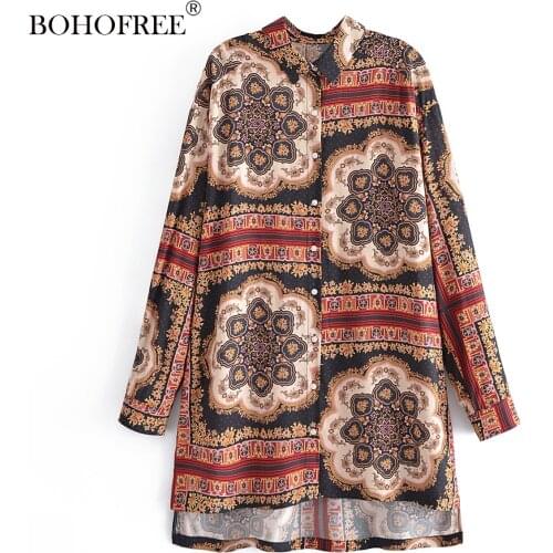 BOHOFREE Womens Long Shirts