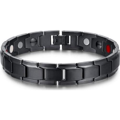 EMF Protection Quantum Energy Bangle-Magnetic Stainless Steel Bracelet with Health Care Stones for Men Charm Jewelry