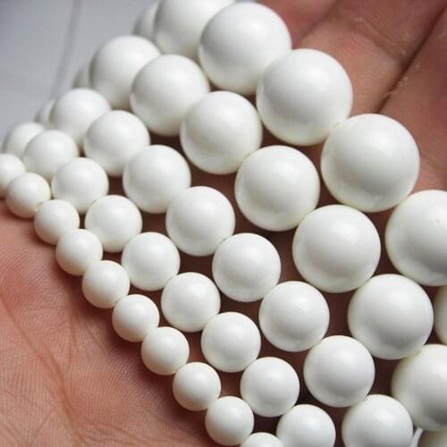 Wholesale 4 6 8 10 12mm White Natural Gemstone Spacer Loose Beads Jewelry Making New Round DIY For Necklace Bracelet