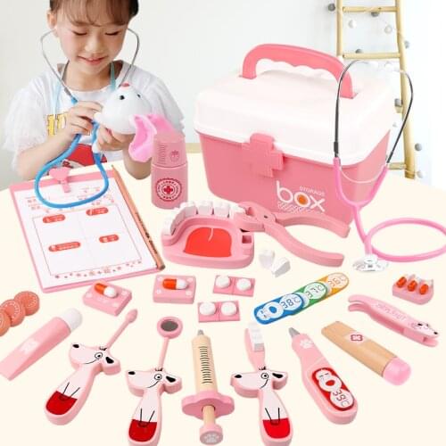 Wooden Dentist Doctor Nurse Pretend Role Play Toys Kits Kids Learning Educational Games Montessori Gifts for Boys Girls Children