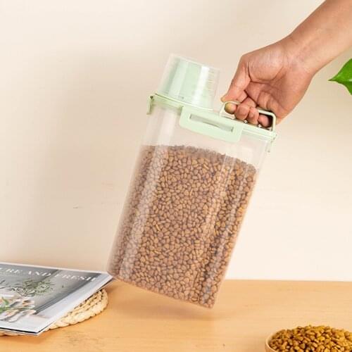 Food Storage Dog Food Box Cat Feeder Bucket Pet Feed Container Barrel Measuring Cup Dogs Bowl Large Capacity Boxes Containers