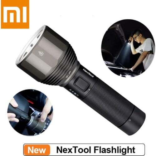 XIAOMI mijia NexTool Rechargeable Flashlight 2000lm 380m 5 Modes IPX7 Waterproof LED light Type-C Seaching Torch for Camping