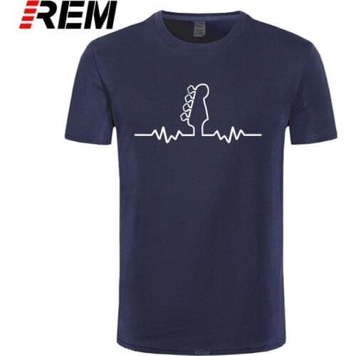 Techno Bass Guitar Heartbeat Lifeline Print T-Shirts Black Hip Hop Rock Heart Beat Tshirts Men Xxxtentacion Ariana Grande