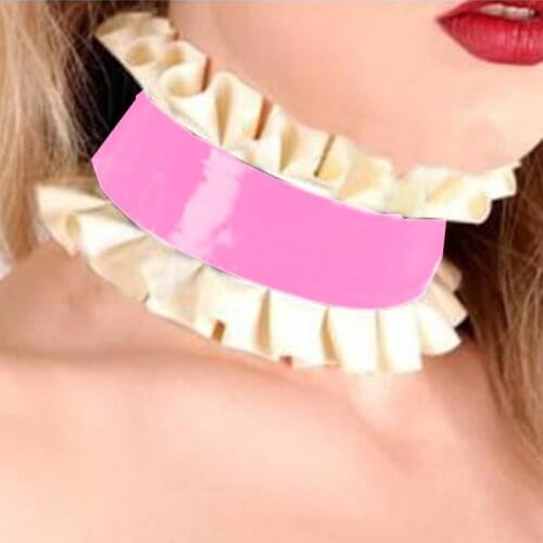 Maid Leather PU double-layer High Collar fake literary detachable false Collars lolita top Dress Accessories exotic customizable