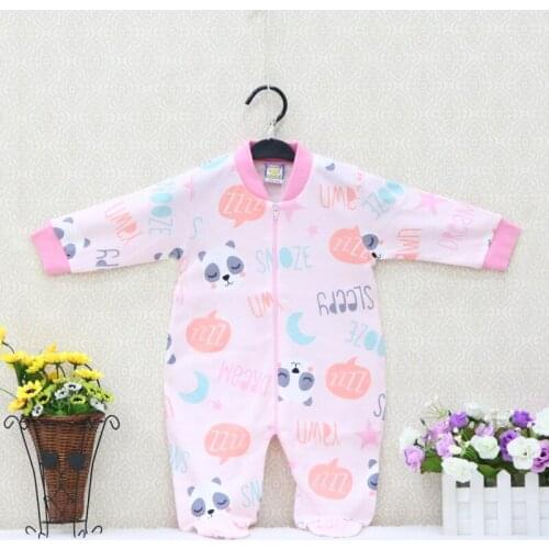 Newborn 100% Cotton Long Sleeve Jumpsuits for Baby Boys and Girls Zipper Rompers