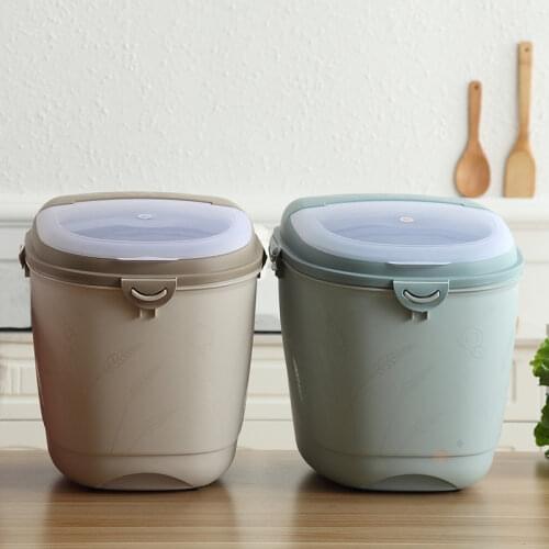 10KG Kitchen Collection Rice Bucket Insect-Proof Moisture-Proof Sealed Rice Cylinder Grain Dog Food Household Storage Rice Box