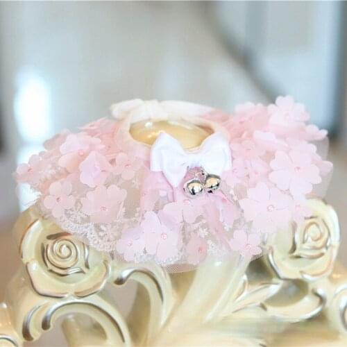 Cute Pet Collar Bib for Dogs Cats Rabbit Lace Rainbow Pet Bowtie Necklace Sweet Cat Accessories Kitten Pug Yorkie Pomeranian