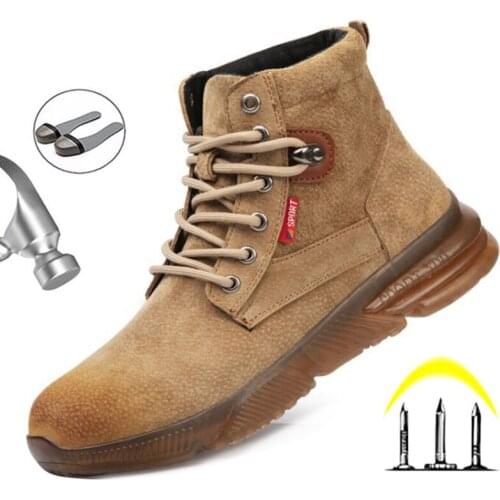 2021 Work Safety Shoes Mens Safety Boots With Steel Toe Shoes Work Boots For Men Winter Boots Ankle Anti-smash Work Safety Boot