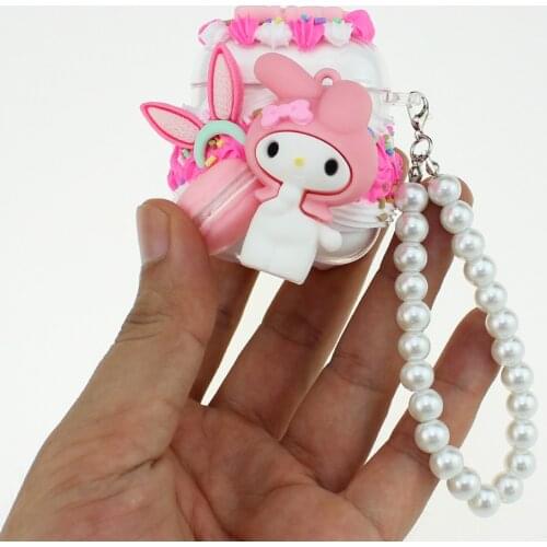 New kawaii airpods pro case for apple 3D Bluetooth earphone cover Schoolgirl woman cute luxury anime with keychain clear