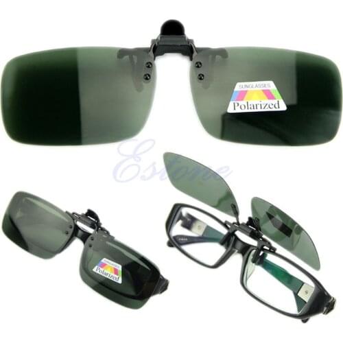 Driving Glasses Polarized Day Night Vision Clip-on Flip-up Lens Sunglasses clip New