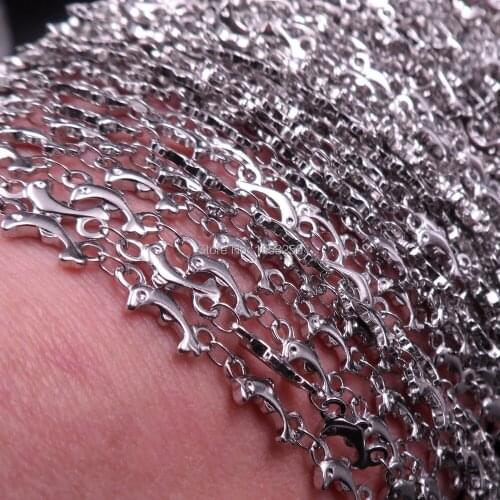 Wholesale 10 Meters /bag Shiny Fashion Stainless Steel joint dolphins Link Chain Jewelry Finding /Marking Chain DIY