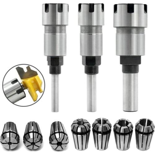 ER16 ER20 Router Collet Extension Rod Chucks Holder Adapter with Spring Collet Set Engraving Machine Extension Milling Cutter