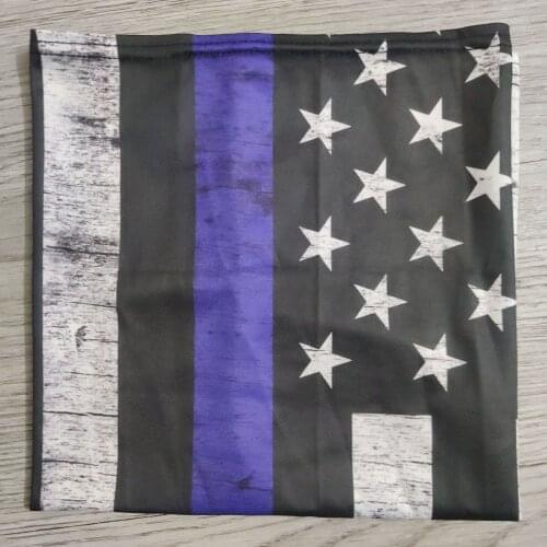 Blue Usa Flag Police Support United States Of American Thin Blue Line Gift Mask Scarf Cycling Camping Hiking Hunting Bandana