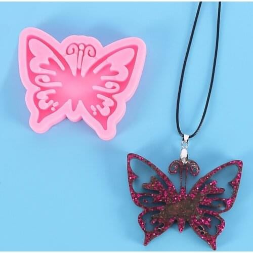 Butterfly Pendant Epoxy Resin Mold Animal Necklace Keychain Silicone Mould DIY Crafts Jewelry Ornaments Cast Tools