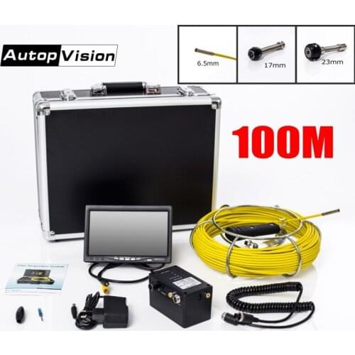 DHL Free AP70 100M Cable Underwater mini camera 7" TFT LCD 6.5/17/23mm Sewer Pipeline Endoscope Inspection Snake DVR Camera