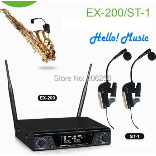 Professional True diversity Dual Channel saxophone wireless microphone EX-200/ST-1 IR sync high anti-interference capability