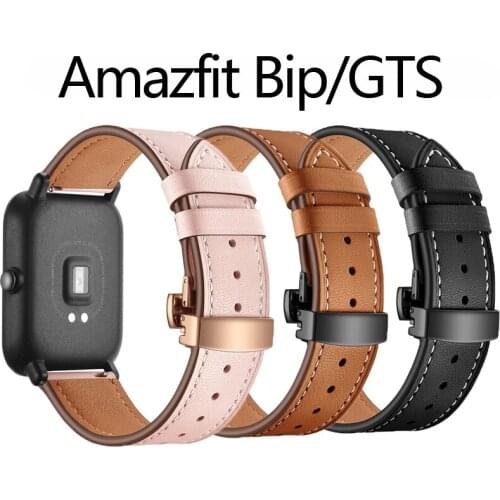 Wrist Strap For Amazfit GTS/GTS 2 Mini 2E Leather Band For Huami Amazfit BIP S U Pro POP Pro Zepp E Strap Replacement Bracelet