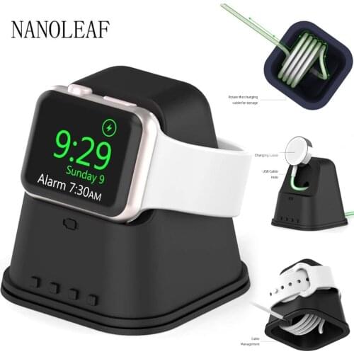 Silicone Charging Dock for Apple Watch 38MM 42MM 42MM 44MM Charge Cable Management for iWatch Series 6 5 4 3 2 1 SE Watch Holder